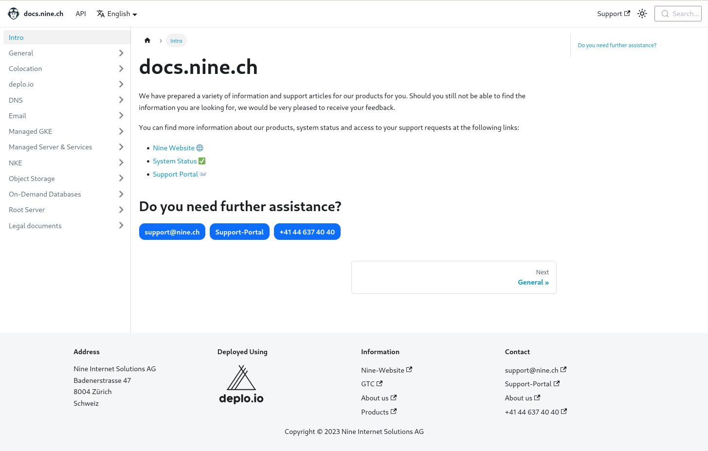 Relaunch of docs.nine.ch with Docusaurus on Deploio!